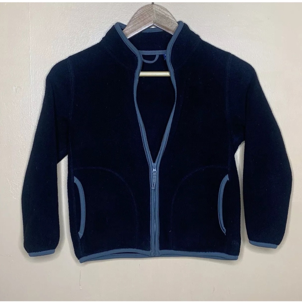 Uniqlo Sweater Size 7-8 Sweater Fleece Black Full Zip Front Zip Pullover